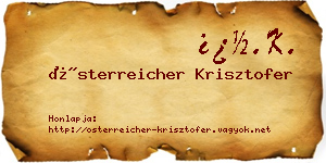 Österreicher Krisztofer névjegykártya