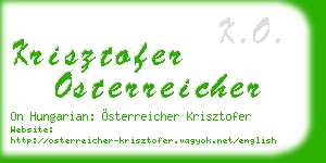 krisztofer osterreicher business card