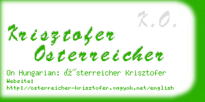 krisztofer osterreicher business card